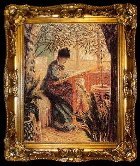 framed  Claude Monet Camille Monet Embroidering, ta009-2